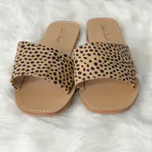 Charlie Paige Cheetah Wide Band Slide Sandals NWT Size 8