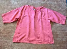 Vintage MATCH POINT Linen Shirt Tunic  Pink S
