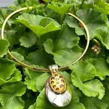 Vintage Y2K Cheetah Print Pendant Gold Choker