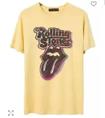 Junk Food Clothing Unisex Yellow The Rolling Stones Graphic Vintage Tee XS