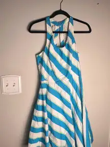 Lilly Pulitzer Blue and White Patterned “Roper” Dress Resort Vacation Beach