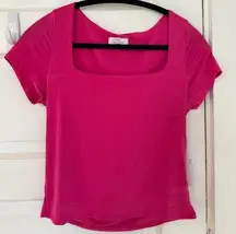 Pink Square Neck Top