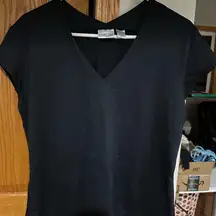 Chico's Classic Nylon/spandex blend Black V-Neck Tee