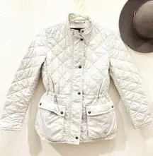 Coach riding jacket Quilted light grey coat classic utility