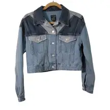 Wild Fable Colorblock Cropped Denim Jean Jacket