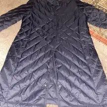 J. Jill Quilted Lightweight Down Coat Long Jacket black size medium