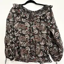 Cleobella blouse Jillian size XS organic cotton floral grudge dark boho indie