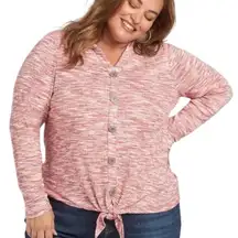 NWT Lane Bryant Long Sleeve‎ Tie-Front Hoodie Top 18/20