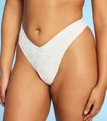 Pointelle V-Front Extra Cheeky Extra High Leg Bikini Bottom - Wild Fable XL