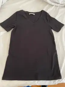 V-Neck Black Cotton Shirt, size S