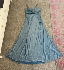 Blue Silk Dress