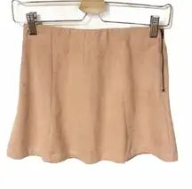 John Galt Brandy Melville One Size Pink Velvet Mini Skirt Skater Faux Suede