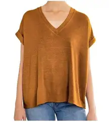 Mod ref Size large rust color Road curve V-neck blouse