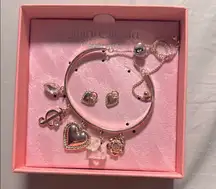 Juicy Couture Gold Charm Bracelet/Earring Set