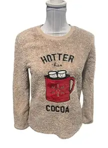 Secret Treasures Tan Christmas Sweater Size XS "Hotter Than Cocoa"