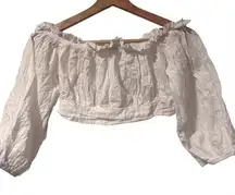 Hyfve White Off-Shoulder Women's Top Size Small