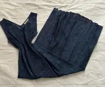 Vintage Navy blue maxi dress with mixed floral pattern Size medium