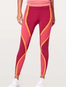 Lululemon Wild Twist 7/8 Tight *25” $118 Ruby Red Fuschia Pink Vivid Amber