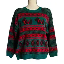 Vintage Signature By Northern Isle Scotty Dog women’s Sweater. SZ. L.