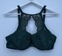Adore Me Emerald Green Lace Sheer Bra Size 38DD