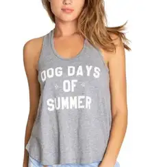 NEW PJ Salvage Women's Size Small Dog Days of Summer Gray Tank Top