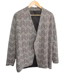 Eileen Fisher Womens Baby Alpaca‎ Pebbled Chevron Open Cardigan Size XS