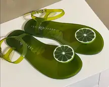 Katy Perry Lime 🍋‍🟩 Green Slice Jelly Sandals