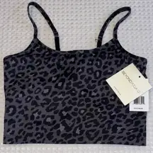 NEW! Beyond Yoga XS Black Gray Leopard Crop Top Sports Bra Convertible Straps