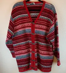 Fashion Bug women’s cardigan sz XXL holiday Christmas Scandinavian 90s vintage