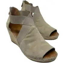 Women’s 9.5 Kenneth Cole Charli Cross Elastic Wedge Sandal Mushroom
