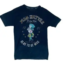 Disney  Parks women's small mad hatter short sleeve shirt tee Alice in wonderland