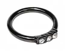 NEW - Gunmetal & Rhinestone Punk Rock Goth Glam Ring - Size 6