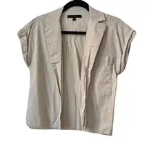 East Short Sleeve Button Down Pocket Shirt Tan Taupe Size Small