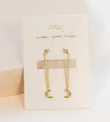 JaxKelly New  Moonlight Chain Huggie Earring 14k Gold Vermeil Sold Out!