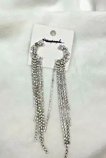 NEW Free People Earrings You Make Me Feel Like Dancing Dangles Moon Rhinestones