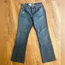 Y2k bootcut high waisted jeans floral detail