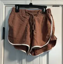 POL Women's Lounge Shorts Size Small Brown Drawstring Trim Casual NWT
