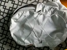 White north face backpack