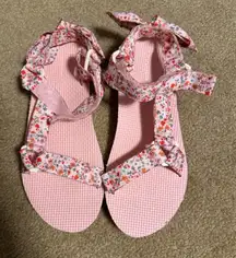 Floral Pink Velcro Sandals