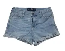 Light Wash Mid-Rise Short 3' Stretchy Denim Jean Shorts