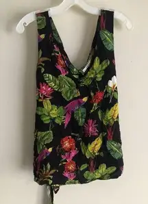 Mango Casual Women's Floral Tropical Print Top Size Medium