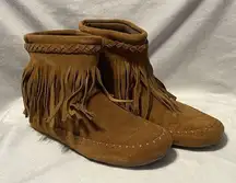 Makalu women’s size 8M light brown fringe ankle boots