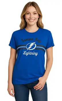 Tampa Bay Lightning Women’s Graphic Tee – Royal Blue – Size L (12/14)