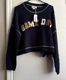 Jessica Simpson Game Day Blue sweater large nwt