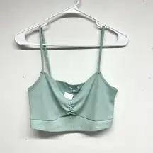 Reformation Women's Green/ Blue Cami Spaghetti Crop Top Size Large