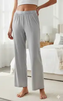 GAP Body Women’s Ribbed Lounge Sleep Pant Grey  L Soft Stretch Pajama Bottom