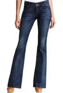 J Brand Love Story Dark Wash Flare Bell Bottom Jeans 28 Vintage Y2K Retro Denim