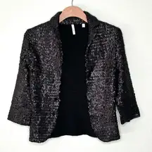 IISLI Black Tiffany Fuller Sequin Fitted Blazer Size 2