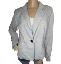 G.E.T. Light Grey Single Button Stretchy Blazer With Shoulder Pads