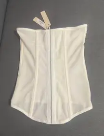SKIMS Size Medium Marble White Corset Power Mesh Waist Trainer NWT